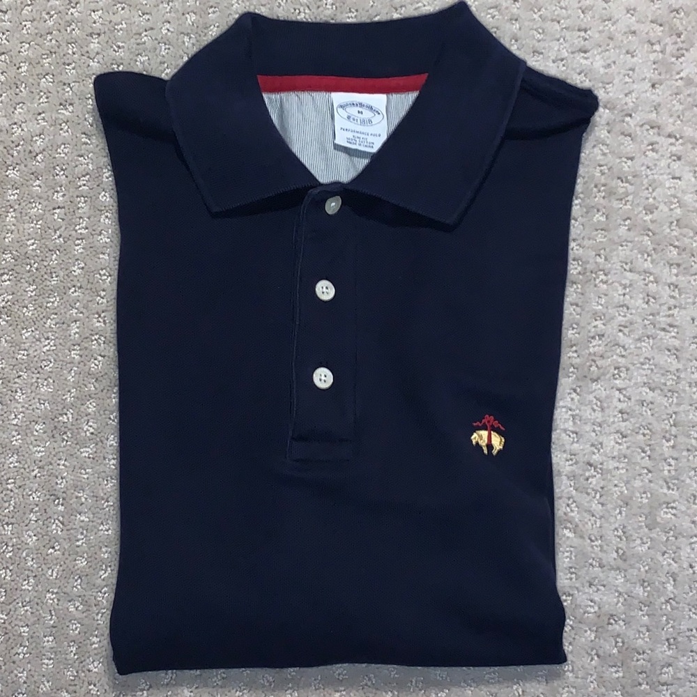 Dark Blue Brooks Brothers Long Sleeve Polo